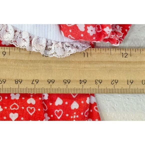 Vintage Toddle Time by JcPenny Toddler Girl’s Holiday Red & White Frilly Dress - Picture 8 of 8